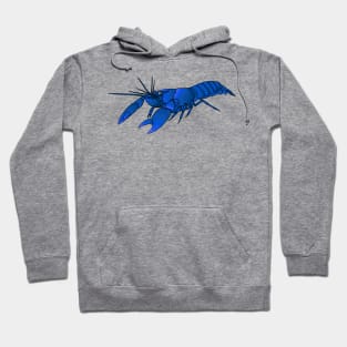 Blue marron crayfish cartoon illustration Hoodie